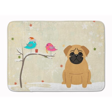 Carolines Treasures Christmas Presents Friends Pug Brown Machine Washable Memory Foam Mat BB2479RUG